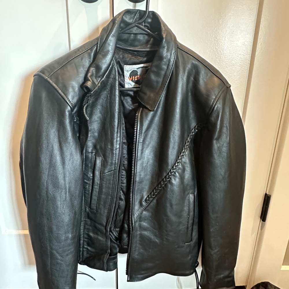 Harley-Davidson Black Leather Biker Jacket with Braided Detail
